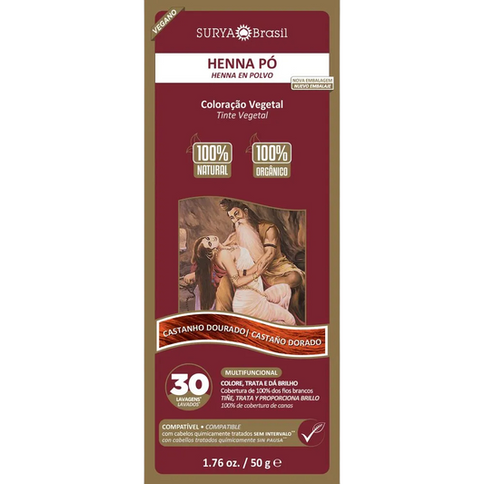 Henna Pó Castanho Dourado